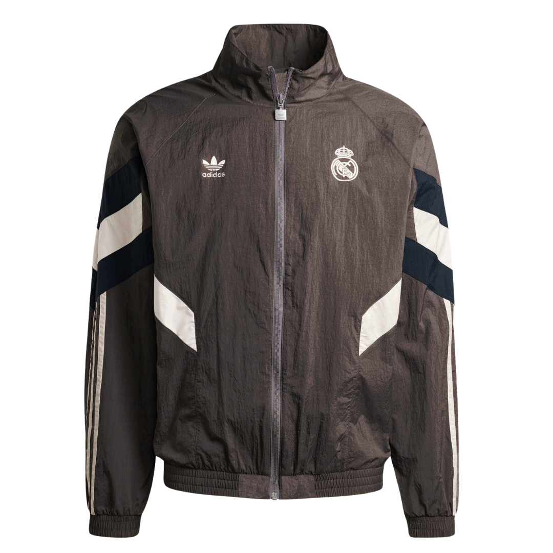 Real Madrid Retro Windbreaker Jacket - Gray