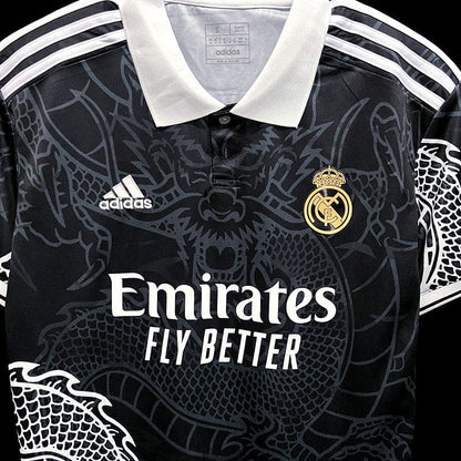 Dragon Design Real Madrid Shirt (Zwart) - The Kit Vault