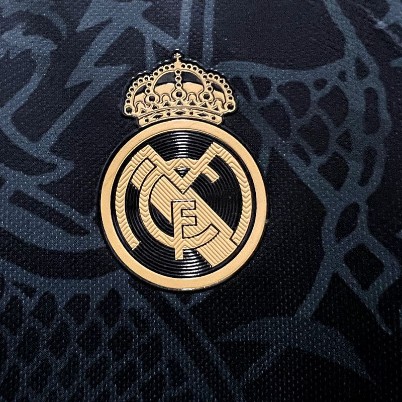 Dragon Design real Madrid Shirt (Black) - The Kit Vault