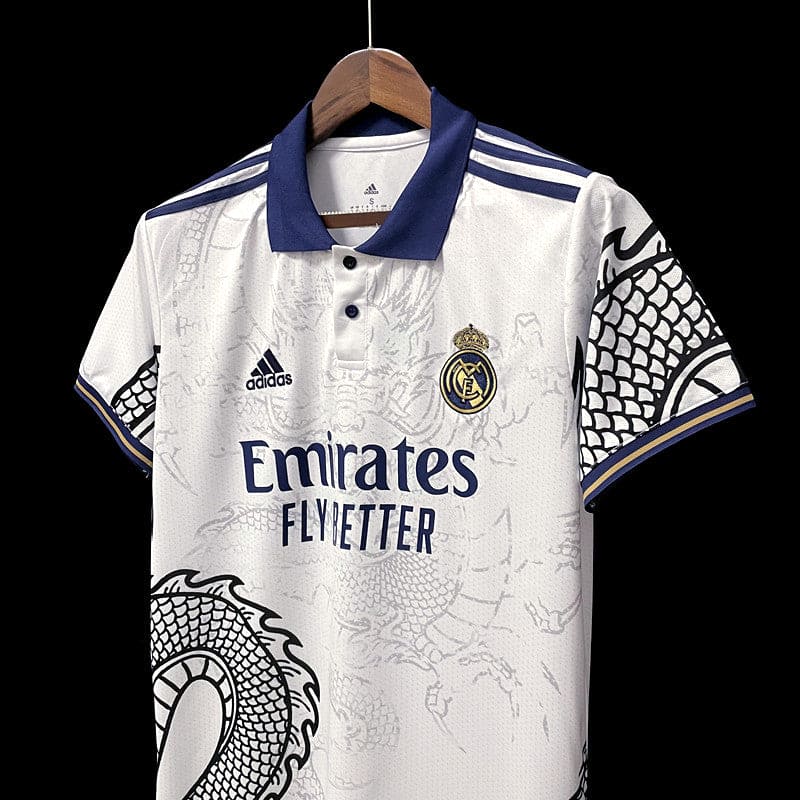 Dragon Design real Madrid Shirt (White) - The Kit Vault