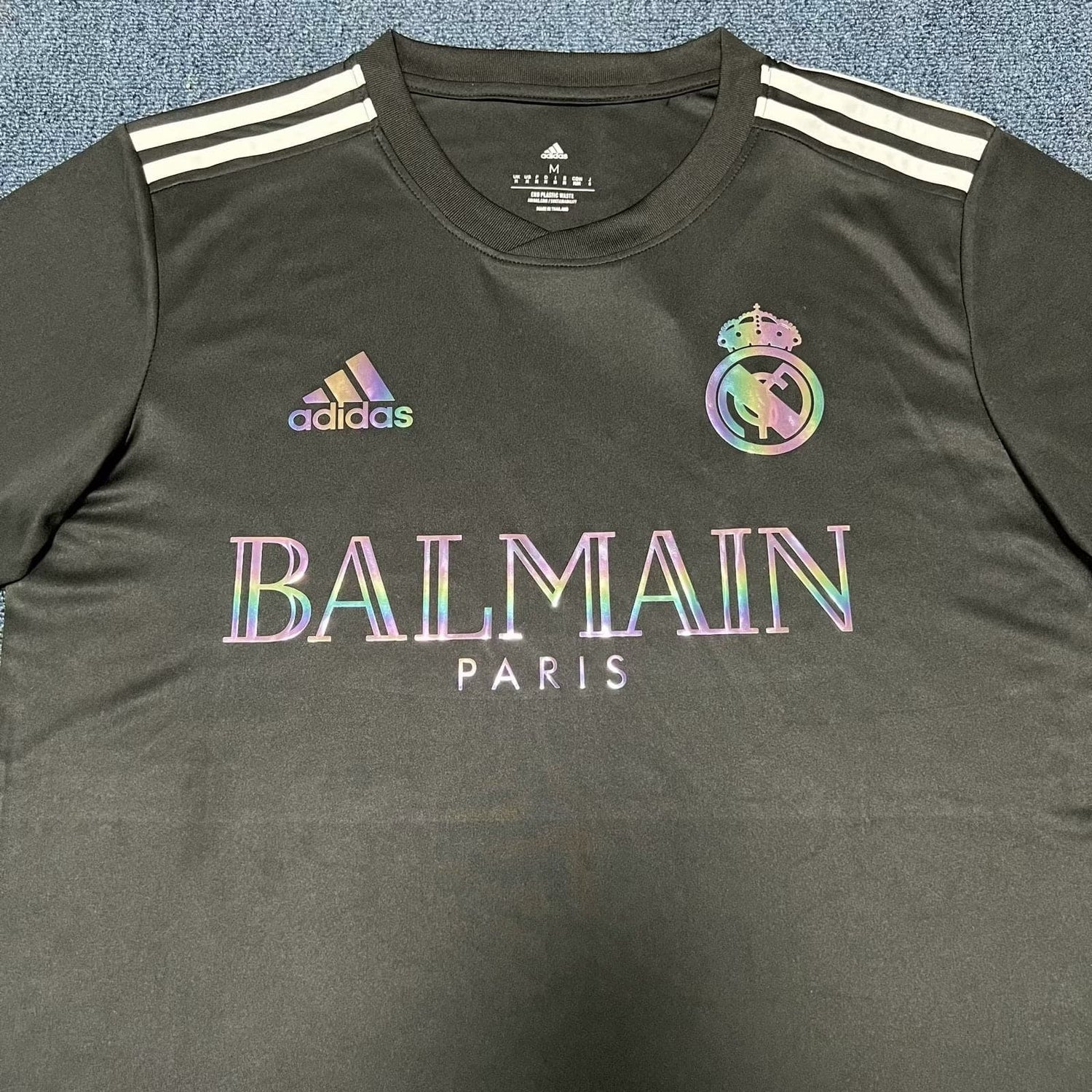 Schwarzes Real Madrid x Balmain-Trikot