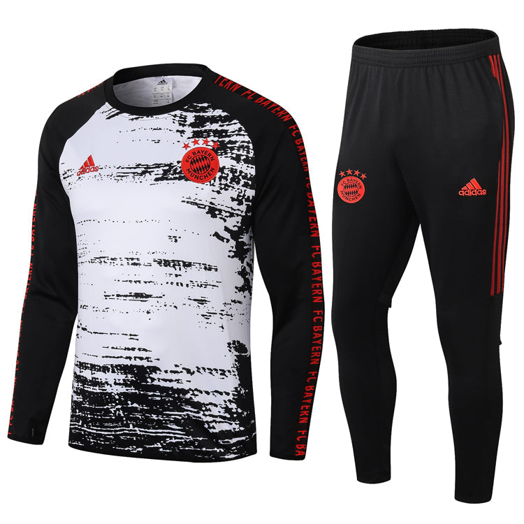 Bayern Munich 20-21 | Black & White Crew Neck | Tracksuit